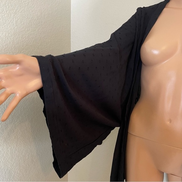 Sim & Sam black open front cardigan style lightweight in black NEW SZ S/M - Picture 10 of 10